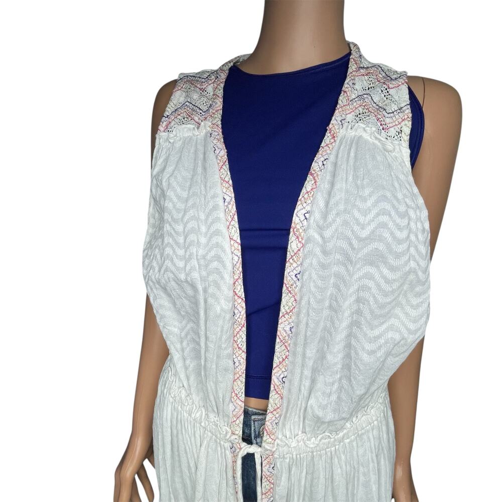 Ramy Brook Paloma Chevron Coverup dress Long embroidered white - Picture 5 of 11